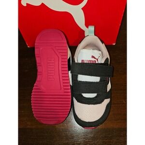 puma R78 V Inf Shoes for‎ Kids Lotus White Puma Black Size 8C New in Box